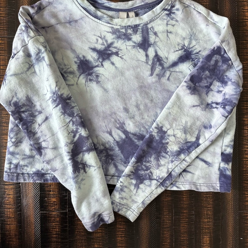 Tie Dye Crewneck Cropped Sweatshirt